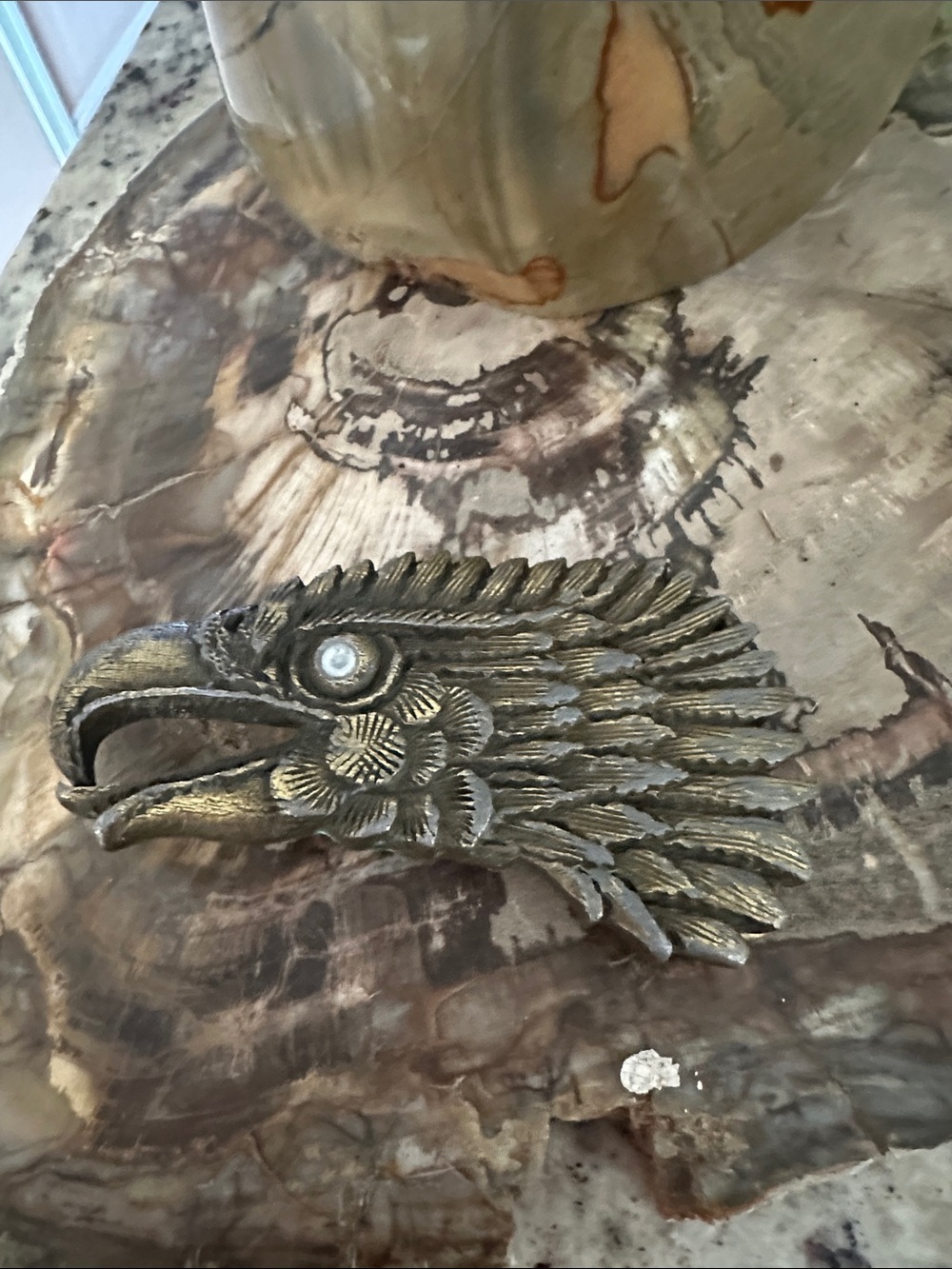 Antique-Style Brass native eagle belt buckle